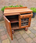 Kast met glas in lood raampje , sleuteltje mist helaas, Huis en Inrichting, Kasten | Overige, Ophalen, Gebruikt