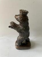 Vintage bronzen beeld Beer van Berlijn. Sokkel van marmer., Ophalen, Brons