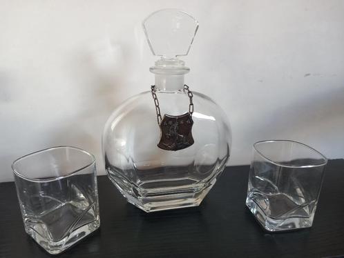 Karaf zilveren hanger 150 jaar Algemene Bank Nederland ABN, Antiek en Kunst, Antiek | Glas en Kristal, Ophalen of Verzenden