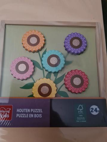 Houten Bloemen Puzzel - Nieuw! beschikbaar voor biedingen