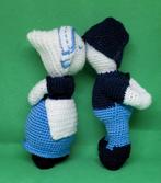 kussend paar, delfstblauw paar, gehaakt, Ophalen of Verzenden, Nieuw, Haken, Overige typen