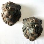 paar oude gietijzeren leeuwenkoppen, Ophalen of Verzenden