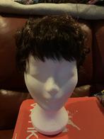 Pruik donker bruin kort, Ophalen of Verzenden, Nieuw, Pruik of Haarverlenging