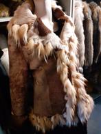 Unieke lederen gevoerde bontjas bont jas lammycoat maat S, Ophalen of Verzenden, Zo goed als nieuw, Maat 36 (S), Bruin