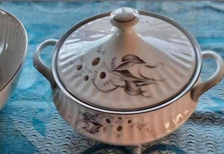 Wunsiedel Spenzo witte zwarte Margriet relief, Huis en Inrichting, Keuken | Servies, Zo goed als nieuw, Ophalen of Verzenden