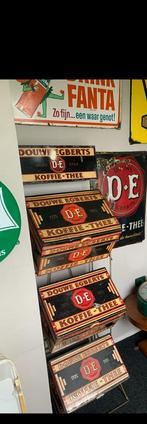 Douwe Egberts reclame blikken winkel rek stelling, Verzamelen, Merken en Reclamevoorwerpen, Ophalen, Gebruikt, Reclamebord