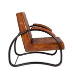 Vintage Look Fauteuil van Leer Relax Stoel Leder Retro, Industrieel, Retro, Vintage, Info@dehanzeherten.nl, Nieuw, 75 tot 100 cm