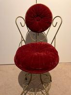 Vintage Boudoir Stoel met Rood Fluweel, Ophalen of Verzenden