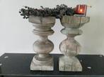 Twee zware balusters van oud hout/brocante/stoer, Ophalen, Zo goed als nieuw, Hout, Minder dan 25 cm