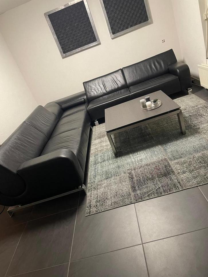 Lederen Leolux Hoekbank, Huis en Inrichting, Banken | Bankstellen, Gebruikt, Hoekbank, Vierpersoons of meer, 300 cm of meer, 100 tot 125 cm