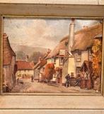 Klein schilderij of litho "The Ship Inn" Porlock, Engeland, Antiek en Kunst, Ophalen of Verzenden