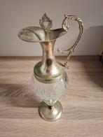 Vintage Italiaanse karaf met zilverkleurige details, Antiek en Kunst, Ophalen of Verzenden