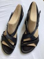 zwart leren Ecco sandaaltjes maat 41 zgan, Ecco, Zwart, Zo goed als nieuw, Sandalen of Muiltjes