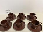 Mepal koffiekop met schotel bruin 6x, Caravans en Kamperen, Kampeeraccessoires, Ophalen, Gebruikt