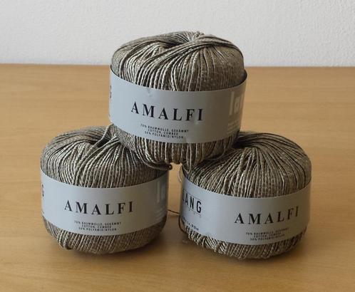 3 bollen Amalfi Garen - zilver - Langyarns / Lang, Hobby en Vrije tijd, Breien en Haken, Nieuw, Breien of Haken, Wol of Garen