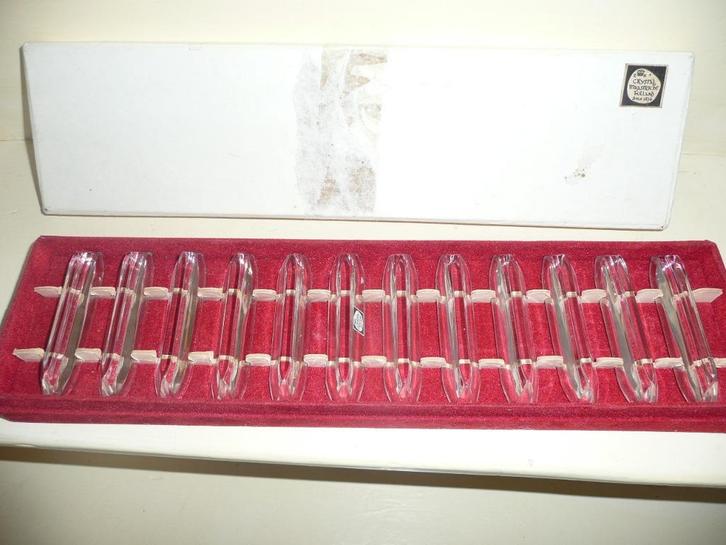 Art deco kristallen messenleggers, Kristalunie Maastricht, Antiek en Kunst, Antiek | Glas en Kristal, Ophalen of Verzenden