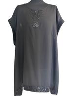 Zwart tuniek met Pailletten X Two red mt  54-56, Zwart, Ophalen of Verzenden, Zo goed als nieuw, Maat 46/48 (XL) of groter