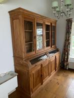 Prachtige teakhouten vitrine, apothekerskast/grutterskast, Ophalen, Glas, 150 tot 200 cm, Zo goed als nieuw