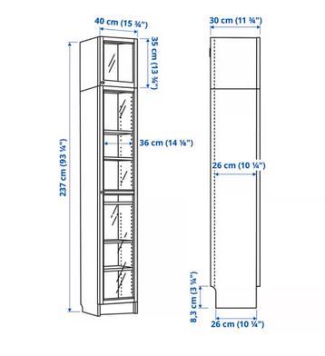 IKEA BILLY / OXBERG Boekenkast zwart eikenpatroon - afbeelding 4