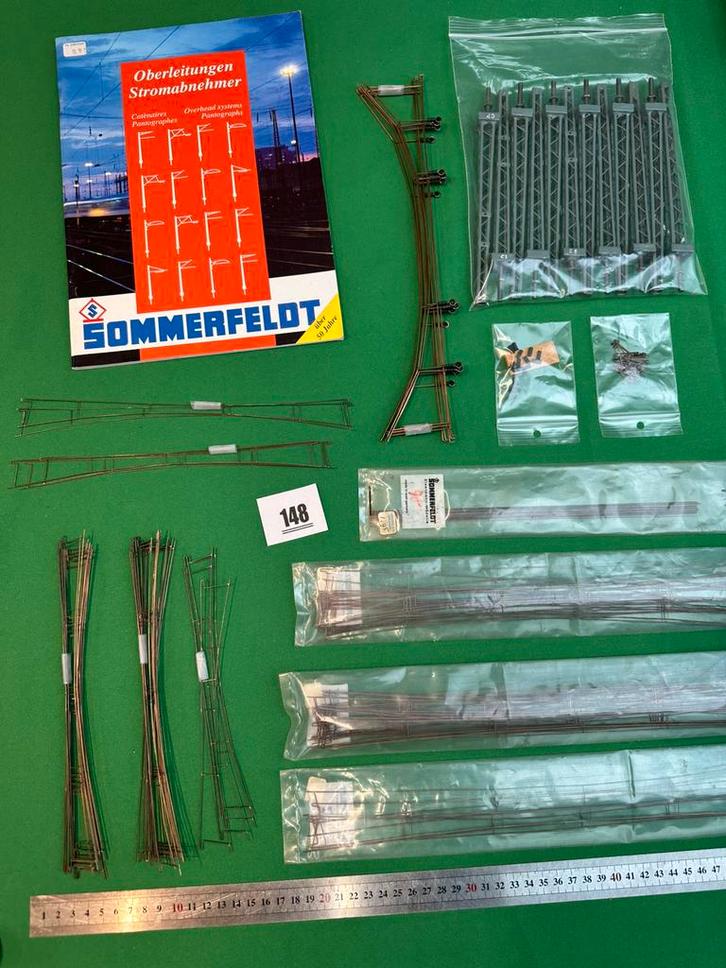 148 Sommerfeldt bovenleiding veel 75 stuks Palen en dwarsver, Hobby en Vrije tijd, Modeltreinen | H0, Gebruikt, Transformator of Voeding