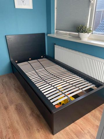IKEA Malm bed 90x200 - Zwart - Incl. lattenbodem beschikbaar voor biedingen