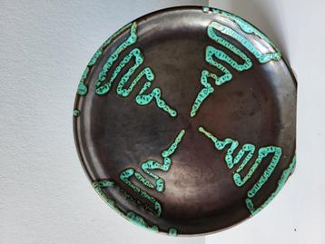 Vintage bordje turquoise en metallic beschikbaar voor biedingen