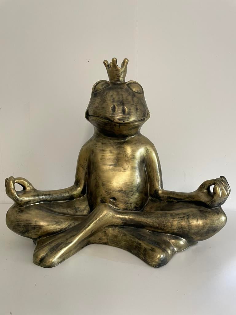 kikker kroontje yoga vijver zwembad beeld tuin lotushouding, Ophalen, Nieuw, Kunststof, Dierenbeeld