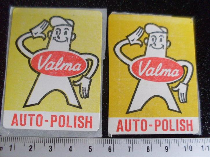 2x sticker Valma auto-polish logo vintage, Verzamelen, Stickers, Zo goed als nieuw, Merk, Verzenden