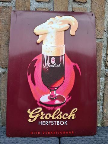 Zeldzaam reclamebord Grolsch Herfstbok beschikbaar voor biedingen