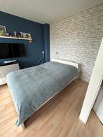Ikea Askvoll bed wit 140x200 met extra achterwand, Ophalen, Wit, Tweepersoons, 140 cm