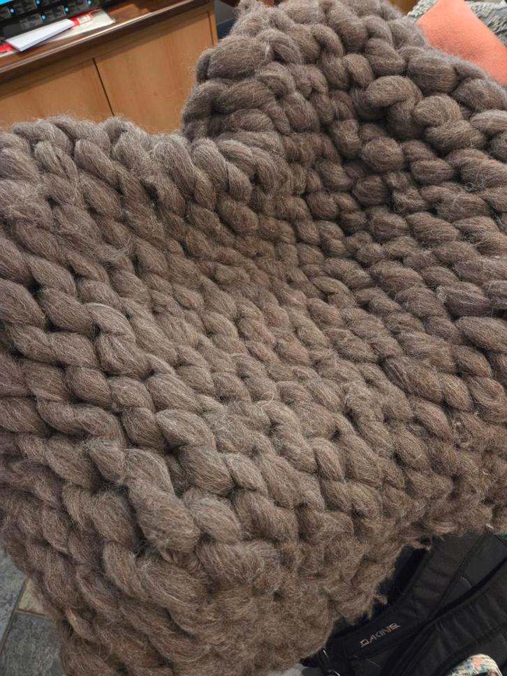 Prachtig Alpaca Gebreid Kleed, Huis en Inrichting, Woonaccessoires | Plaids en Woondekens, Zo goed als nieuw, Ophalen of Verzenden