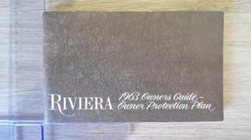 1963 Buick Riviera. First print original Owner's Guide. beschikbaar voor biedingen