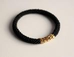 Glaskralen armband - zwart - RB052, Overige materialen, Overige kleuren, Verzenden, Nieuw
