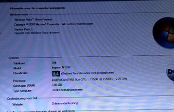 Dell laptop XPS M1330 uit 2008 met Windows Vista beschikbaar voor biedingen