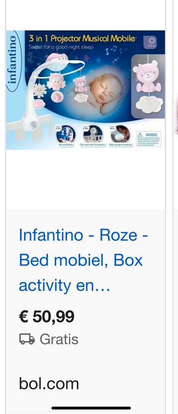 Infantino box/bed mobiel roze beschikbaar voor biedingen