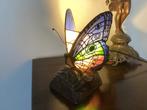 Tafellamp, vlinder, Tiffany stijl, glas in lood, vintage, Ophalen