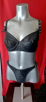 sexy/kinky/fetish lingerie set echt leer, Kleding | Dames, Ophalen of Verzenden, Setje, Zwart