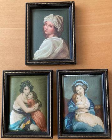 3 Miniatuur Portretschilderijen op Zijde Vigée Le Brun Cenci beschikbaar voor biedingen