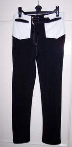 Legging Broek Zwart met Wit PVC Lederlook  S ( Jool ), Legging, Maat 36/38 (S), Verzenden, Zwart