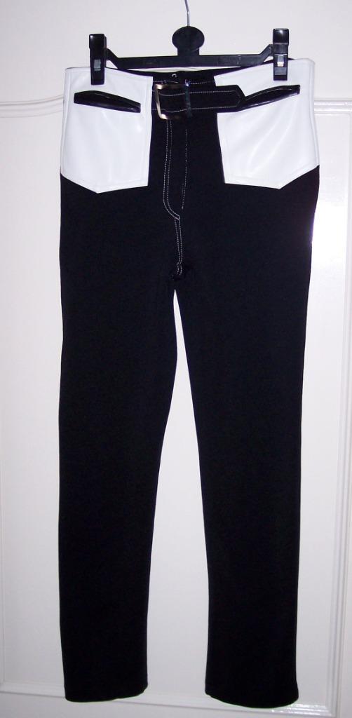 Legging Broek Zwart met Wit PVC Lederlook  S ( Jool ), Kleding | Dames, Leggings, Maillots en Panty's, Zo goed als nieuw, Legging