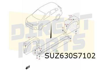 Suzuki S-Cross (1/22-) (JY / AKK) dorpelafdekking Rechts (5P beschikbaar voor biedingen