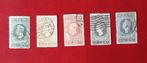 1913 Jubileumzegels Nederland 5 stuks Gestempeld, Postzegels en Munten, Postzegels | Nederland, Ophalen, Gestempeld