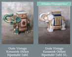 Oude vintage Hollywood Regency olifant keramiek tafel plante, N, N, Minder dan 50 cm, Rechthoekig