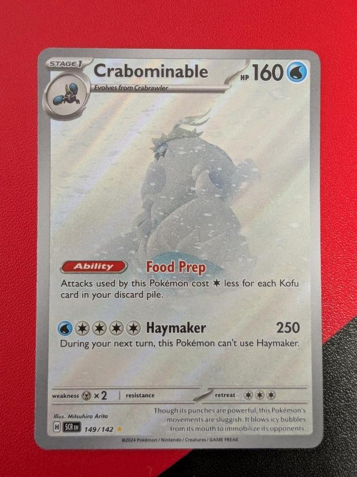 Pokémon kaart (Full Art) - Crabominable [Stellar Crown] EN, Hobby en Vrije tijd, Verzamelkaartspellen | Pokémon, Zo goed als nieuw