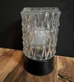 Vintage plafondlamp met schroefglas helder in reliëf., Glas, Ophalen of Verzenden, Zo goed als nieuw
