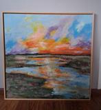 Landschap schilderij 80x80 cm - Eigen atelier, Antiek en Kunst, Ophalen of Verzenden