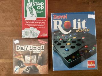 3 leuke spellen: Stap op / Da Vinci code / Rolit luxe travel beschikbaar voor biedingen