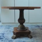 Prachtig antiek mahonie fineer tafeltje., Gebruikt, Empire, Rond, 55 tot 75 cm