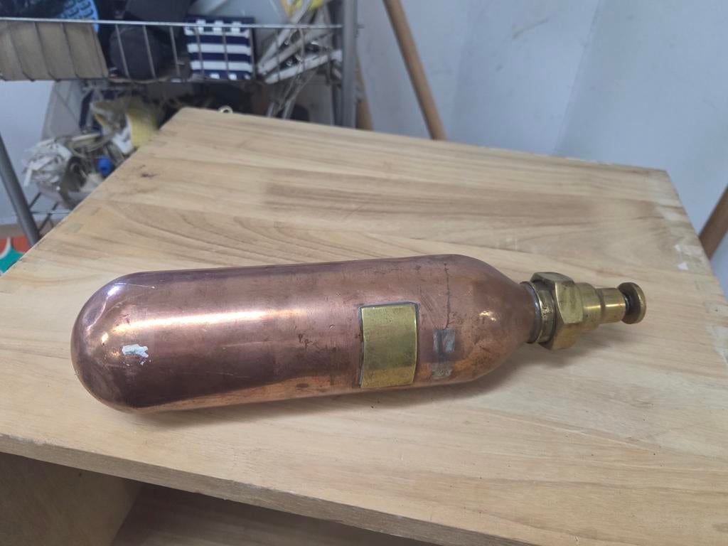 Vintage Koperen Fles met Kraan, Ophalen of Verzenden