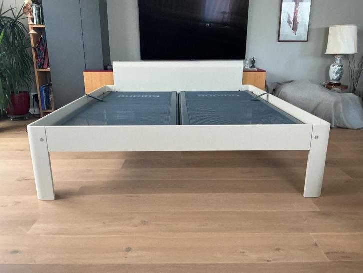 Auping 180x200 48cm hoog wit  hoofdbord, Huis en Inrichting, Slaapkamer | Bedden, Zo goed als nieuw, Tweepersoons, 180 cm, 200 cm